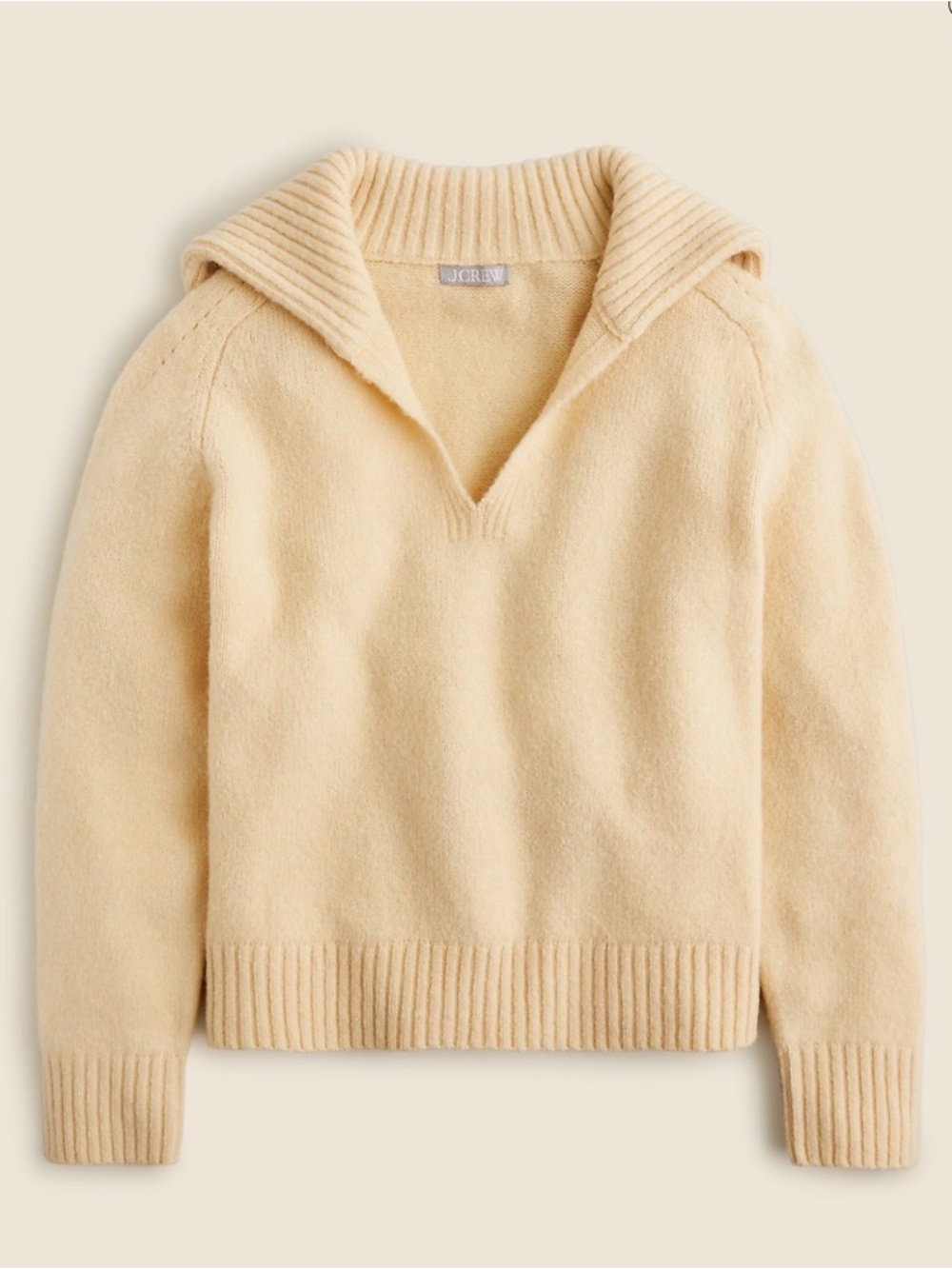 J. Crew Johnny-collar sweater with ribbed trim